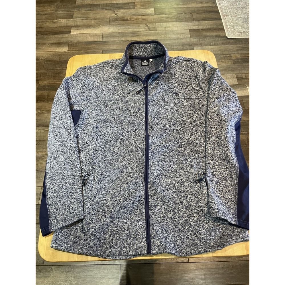 Ock Sportscheck Men's Navy Heather Space Dye Quarter Zip Pullover Zip Pockets XL